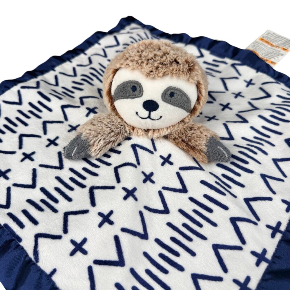 Cloud Island Sloth Lovey Security Blanket Replacement Lovey Navy Geometric 14"